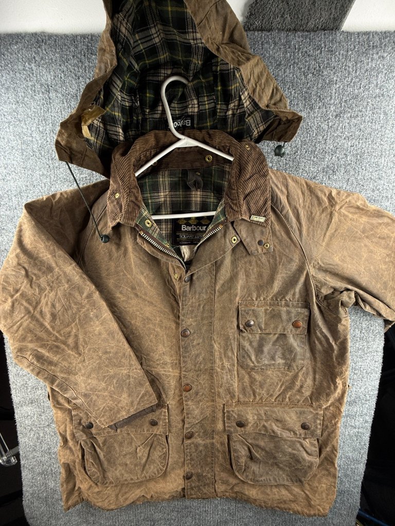 Barbour A98 Solway Zipper Waxed Jacket England Brown Thick Lined Canvas Hunting